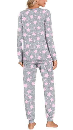 Anydoll Womens Pajamas Sets 2 Piece Lounge Set Long Sleeve Pjs Fall Joggers Pants Sleepwear with Pockets4