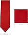 PenSee Men's Red Tie Set Solid Pure Color 3.15