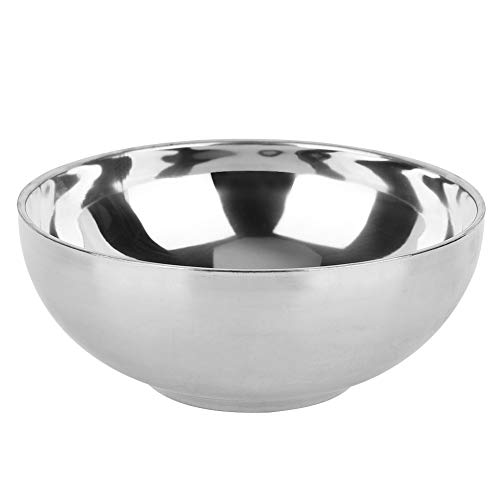 equlup Tazón de acero inoxidable, fideos de doble capa para el hogar Tazón de pared aislada Sopa de sopa de alimentos recipiente de fruta para helado de cereales Fideos (L)