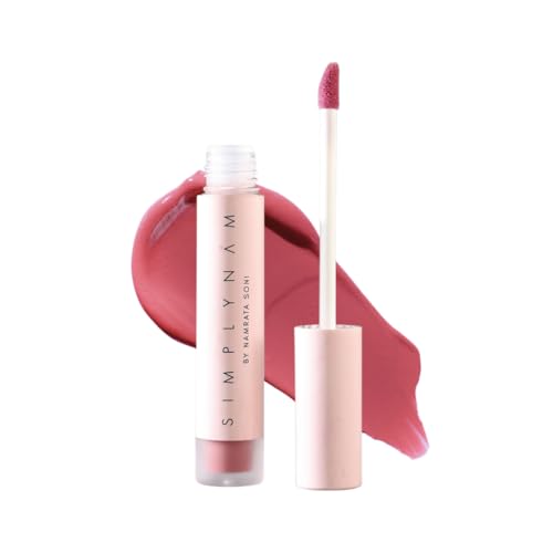 Image of SIMPLYNAM Satin Soft Lip Creme | 1 Swipe Full Coverage | Hydrating, Creamy Matte Finish | 6-8 Hour Stay | Transfer-Proof & Smudge-Proof | Infused with Peptides & Squalane | Vegan | Rani - Cinnamon Pink