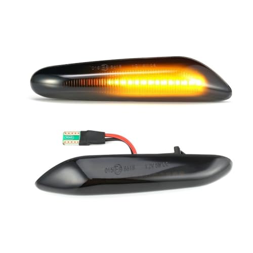 IbertParts 2 Piezas Intermitentes Negros Laterales LED Dinámicos Para BMW, Conector T10, Válido Para Modelo E46 E60 E61 E81 E82 E87 E88 E90 E91 E92 E93