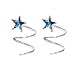 FarryDream 925 Sterling Silver Blue Crystal Star Earrings for Teen Girls Fashion Wrap Earrings