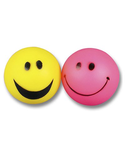 HAPPYPET Smiley Face Vinyl Ball Dog Toy