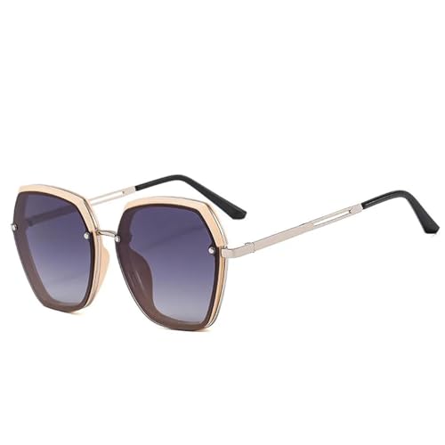 Luxury Fashion Oversized Sunglasses Retro Polygonal Sun Glasses Street Photography Outdoor Sun Proof Uv400