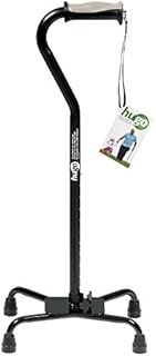 Hugo Mobility 731-840 Adjustable Quad Walking Cane, Ebony
