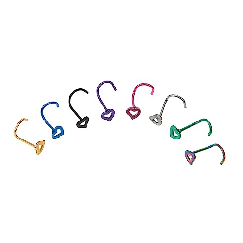 Ipetboom 8 Piezas Aretes de Inoxidable Piercing Mujer Anillos Ajustables Colores