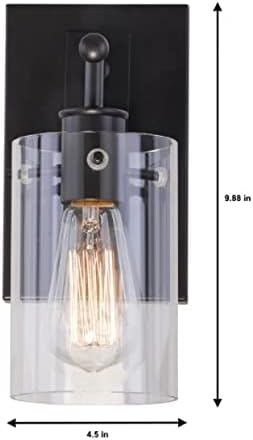 Regan 4.5 in. 1-Light Espresso Bronze Bathroom Vanity Light with Clear Glass Shade
