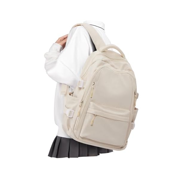 Lightweight Backpack for Women, Large Laptop Travel Backpack Casual Daypack College Bag Rucksack for Men. Beige