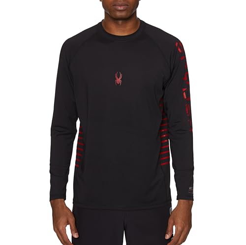 Spyder Men's Heather Long Sleeve Rashguard – UPF+, Quick-Dry, Swim Shirt, Surfing, Hiking