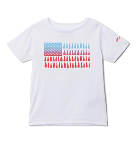 Columbia Girl's Mirror Creek™ Short Sleeve Graphic Shirt (Little Kids/Big Kids) White/Patriotic Pines Graphic LG (14-16 Big Kid)3