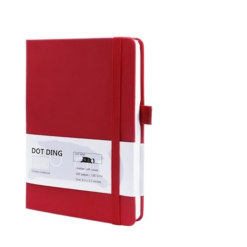 Cahier A5 à pois lot de 2 carnets 160 pages couverture rigide rouge