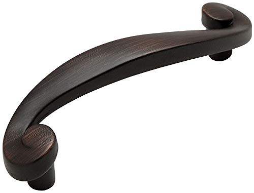 Cosmas10 Pack - 774ORB Oil Rubbed Bronze Cabinet Hardware Drawer Handle Swirl Pull - 3'' (76mm) Hole Centers