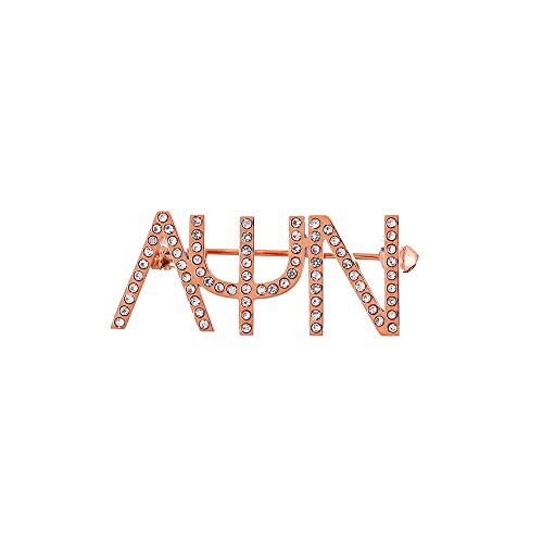 Full Rhinestone Greek Letter GAMMA Custom Greek Alphabet Name Brooch
