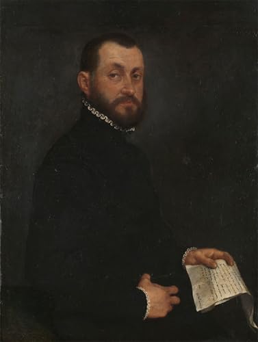 Portrait d'homme par Battista Moroni Peinture sur Toile 60x90