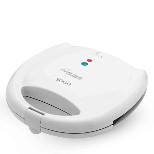 Sogo Sandwichera Eléctrica 2 Rebanadas 700w - Sandwichera Cuadrada Con Placas Antiadherentes - Sandwichera Con Sistema De Seguridad De Auto-Apagado - Calidad Con 3 Años De Garantía