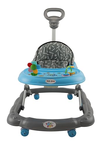 Image of Toyzoy Kidzoo Lite Foldable Baby Walker with Adjustable Height for Kids|Boys|Girls Age 9 Months Plus, TZ-308 (Blue)