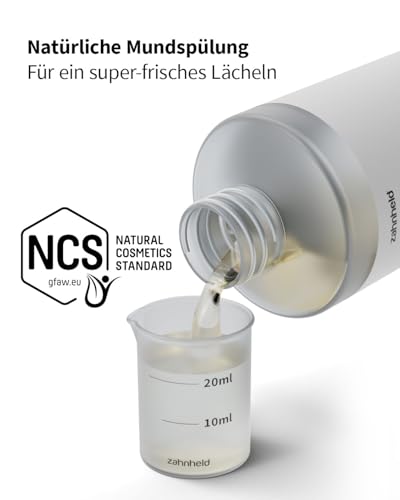 Zahnheld® Mundspülung Mint mit Fluorid (400 ml Flasche) tägliche Zahnreinigung Minzgeschmack | aus natürlichen Inhaltsstoffen – Bild 7
