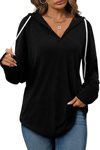 Bofell Womens Fashion Tops Hoodies for Women Pullover Oversized Sweatshirts Long SLeeve Shirts Loose Fit