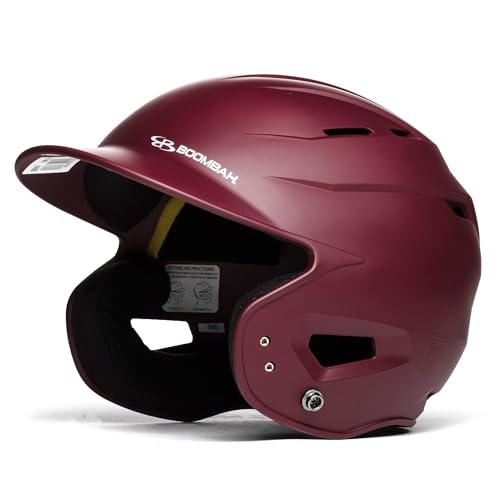 Boombah DEFCON Solid Matte Batting Helmet Sleek Profile NOSCAE Maroon - Size Junior 6 1/4" - 7"
