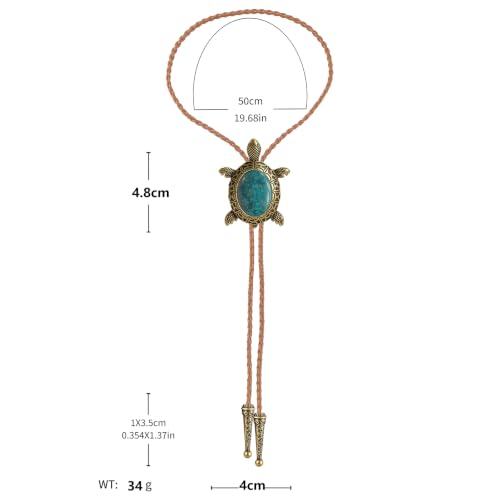 Image of Jeilwiy Bolo Tie for Men Western Cowboy Tie Necklace Gold Bolo Tie Leather Necktie Halloween Tie Accessories for Women