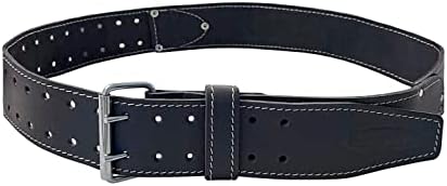 McGuire-Nicholas Men's Standard 29"-46" Leather Work Belt, Dark Brown, 3"
