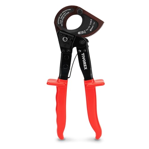 Tivorex Ratchet Cable Cutter - Heavy Duty Aluminum Copper Ratchet Wire Cutter for Cutting Electrical...