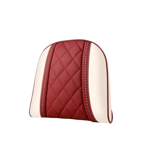 と互換性がある メルセデス・マイバッハSクラス対応ナッパレザー車用ネックピロー ヘッドレスト 車用 旅行用 後部座席サポートクッション インテリアアクセサリー(B-Beige Red)