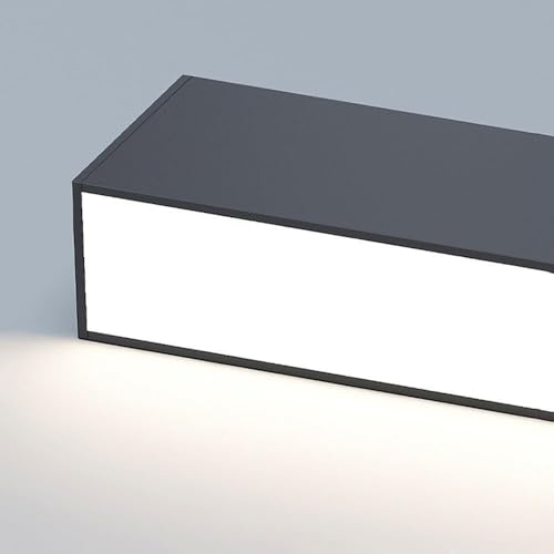 Plafonnier long en métal noir avec éclairage LED haute performance pour entrée