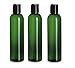 3 Pack 8 oz -Green Cosmo Plastic Bottles Black Flip Top - for Essential Oils, Perfumes, Cleaning Products - Made in the USA - by Natural Farms