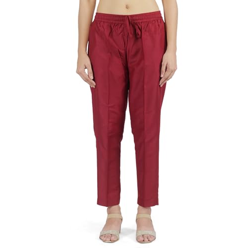 Image of Trouser Pants for Women,Stylish Trousers for Woman for Kurti Relaxed & Regular Straight fit Palazzo,Ethnic Bottom Formal Pants for Women Office wear Casual & Daily Use