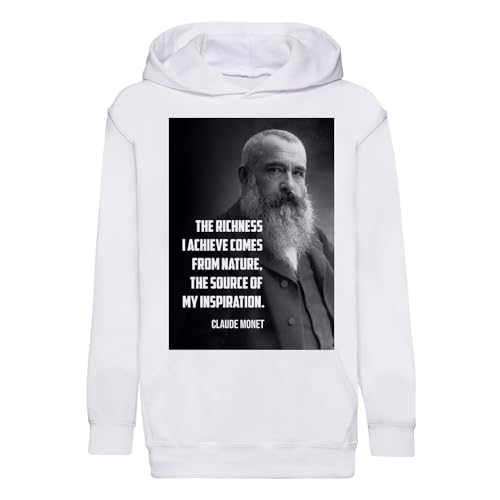 Sweat à capuche enfant premium Monet en coton bio avec citation inspirante nature