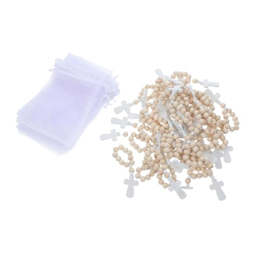 Bracelet baptême chapelet perles lot pour décoration communion