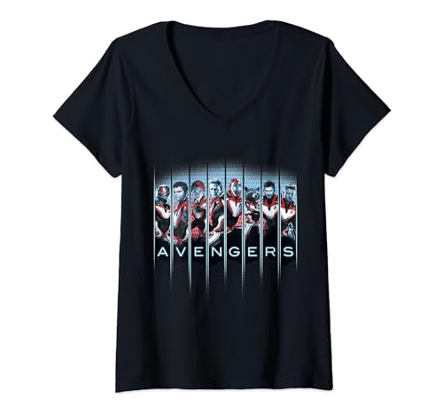 T-shirt Marvel Avengers femme col V en coton doux pour éviter les hauts geek rigides