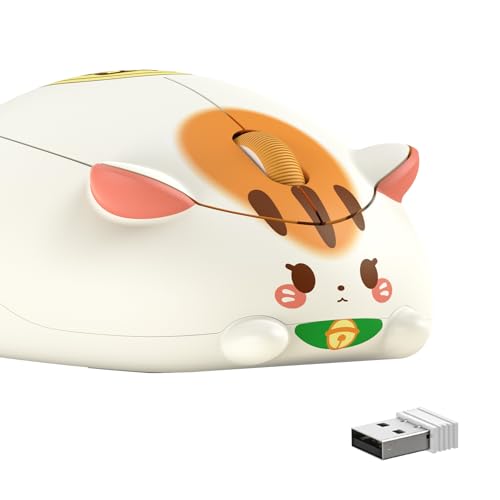 Akko kabellose Maus für Laptop, Geräuschreduzierung, 2,4 GHz USB-A-Computermaus, 1200 DPI optische tragbare Cartoon-Mäuse, kompatibel mit PC, Lapto