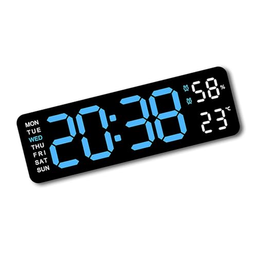 多機能電子 LED 卓上時計時間週温度表示 2 つのアラーム 12/24 時間形式スヌーズ機能寝室の目覚まし時計
