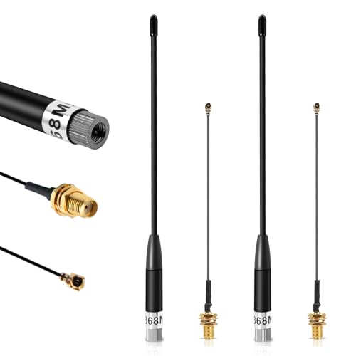 2 Stück 868MHz LoRa Antenne10 dBi Gain Soft Whip Antenne für ESP32/LoRa 32 V3/LoRa32u4 II,SMA Stecker 19.5cm + (U.FL IPX) auf SMA Buchse Kabel
