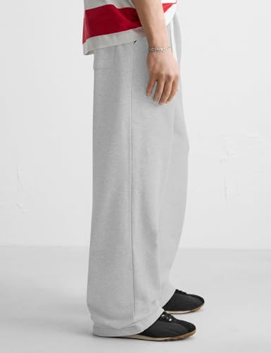 Image of HeSaYep Men's Baggy Sweatpants Cotton Fleece Wide Leg Sweat Pants