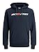 Produktbild Herren Jack & Jones Corp Logo Sweat Hood Kapuzen Sweatshirt Basic Jumper Reg Fit, Farben:Navy, Größe Pullover:XXL