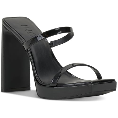 Cufflinks Inc. INC Womens Denim Faux Leather Slip On Pumps Black 9.5 Medium (B,M)2