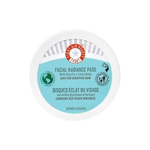 First Aid Beauty Gesichtsradiance Pads - Tägliches Peeling Pads mit AHA (Glykolsäure + Milchsäure), die helfen, die Haut zu straffen und aufzuhellen - kompostierbar für den täglichen Gebrauch - 28 First Aid Beauty Gesichtsradiance Pads - Tägliches Peeling Pads mit AHA (Glykolsäure + Milchsäure), die helfen, die Haut zu straffen und aufzuhellen - kompostierbar für den täglichen Gebrauch - 28