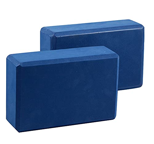 EXERZ Yoga Blocks 2pcs Gym Bricks High Density EVA Foam -Comfortable Fitness Yoga Bricks, Anti-Slip, Lightweight and Travel Friendly Pilates Practice