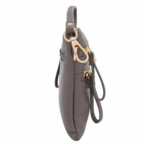Image of FashionPuzzle Multi Zipper Pocket Small Wristlet Crossbody Bag