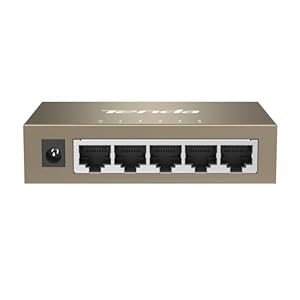 Tenda TEG1005D 5 Port Gigabit Switch, Unmanaged Ethernet Switch, Network Splitter with Traffic Optimization, Plug & Play, Fanless Metal Design Network Switch, Traffic Optimization(Grey)