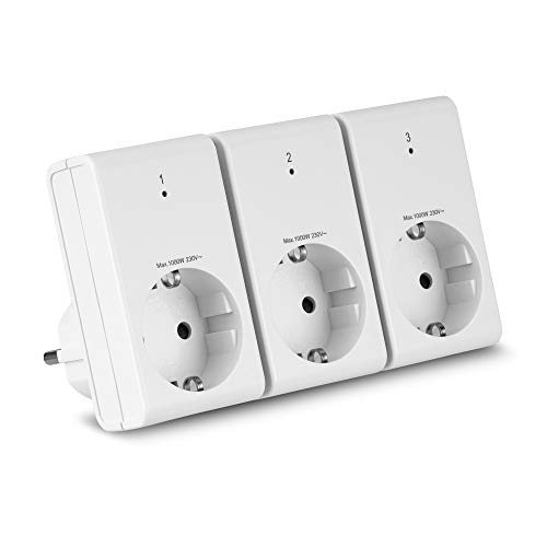 REV 00834514 Funksteckdose, 3 Funksteckdosen mit Fernbedienung. Bis 25m, 1000W/St., weiss - Image 5