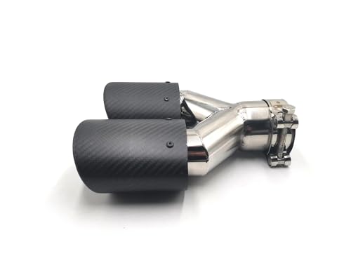 Escape de coche de 2 piezas con puntas de fibra de carbono estilo Y 6
