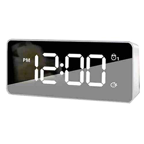 Geschenke, Digital Radio Wecker Bedside Mains Powered Elektronische Spiegeluhr Großes Display Wecklicht Alarm Mit Snooze Time