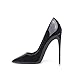GENSHUO Femmes Mode Bout Pointu Escarpins À Talons Hauts Sexy Slip on Stiletto Party Chaussures 12 CM / 4.72IN (Noir, 41)