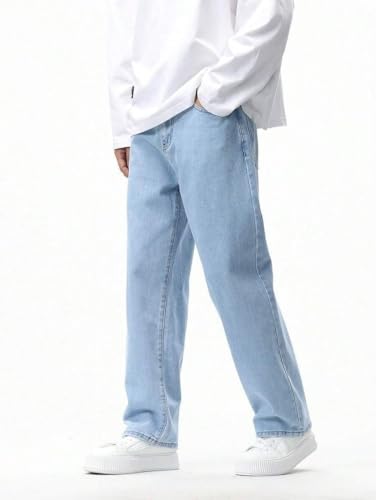 Image of Mens Ice Blue Baggy Jeans (LVR-121)