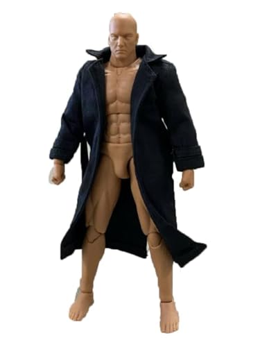 1/12 Scale Black Fabric Wired Trench Coat Model for 6" (No Figure) - 1pc Coat, Size: 11cm L x 5.5cm W 5cm S.L 3cm S.W, Black, Female, Teen & Adult2