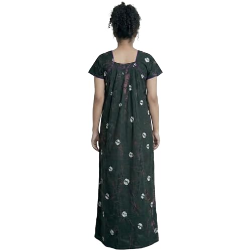 Image of Women's Cotton Printed Maxi Nighty